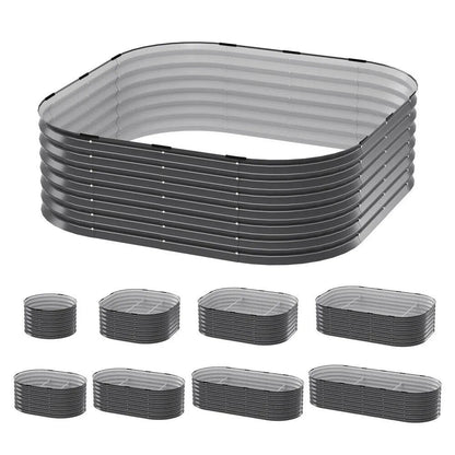 9 in 1 Galvanised Steel Raised Garden Bed (210x80x45cm)