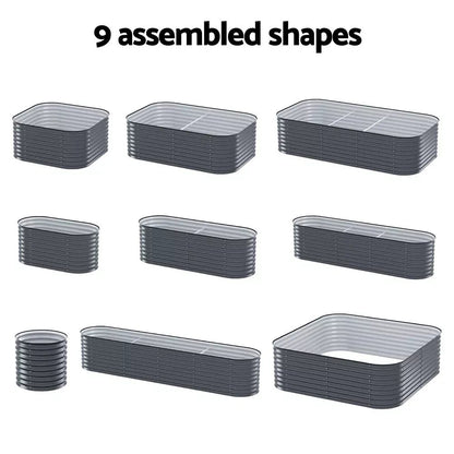 9 in 1 Modular Galvanised Steel Garden Bed