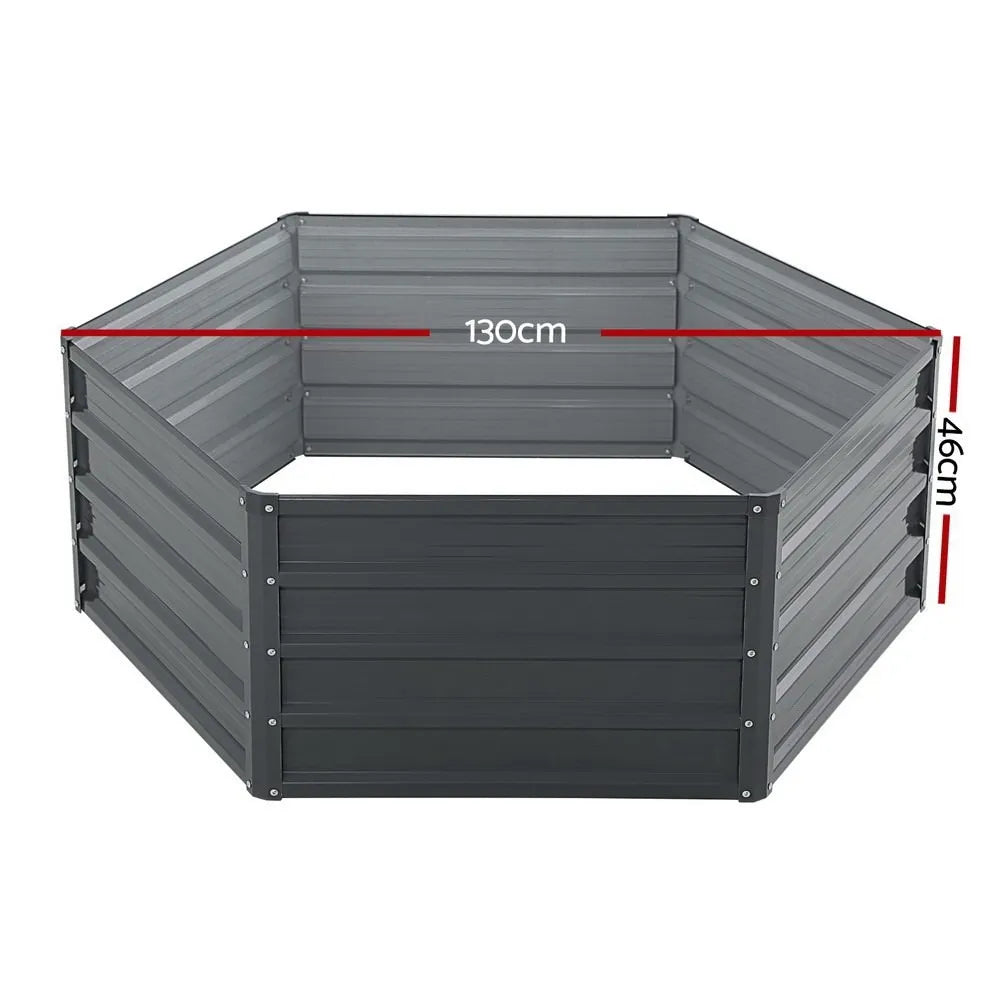 2 x Galvanised Steel Raised Garden Beds (130x130x46cm)