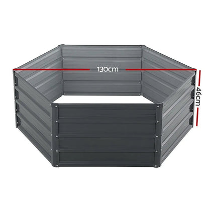 2 x Galvanised Steel Raised Garden Beds (130x130x46cm)