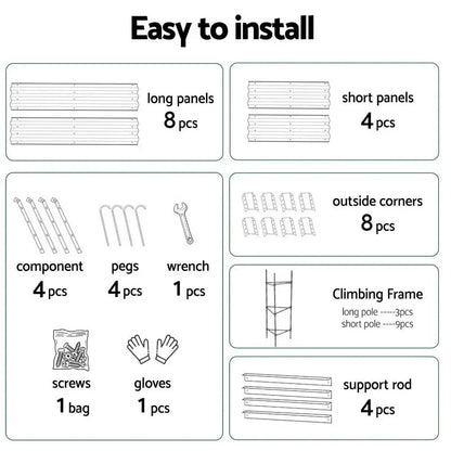 2 in 1 Galvanised Steel Raised Garden Bed (420x90x30cm)