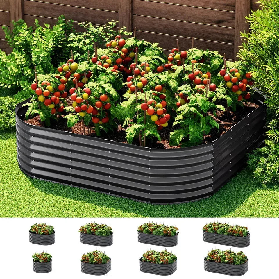 9 in 1 Galvanised Steel Raised Garden Bed (210x80x45cm)