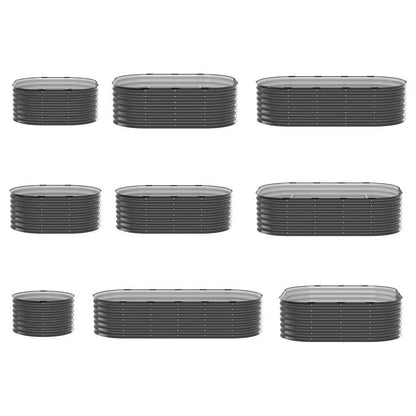 9 in 1 Galvanised Steel Raised Garden Bed (210x80x45cm)