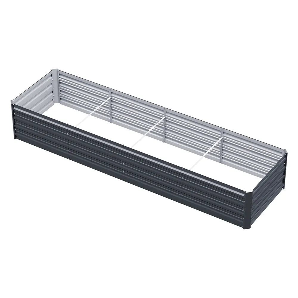 2 in 1 Rectangular Galvanised Steel Raised Garden Bed (240/320x80x45cm)