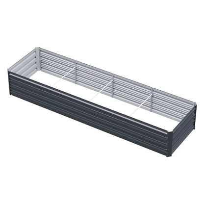 2 in 1 Rectangular Galvanised Steel Raised Garden Bed (240/320x80x45cm)