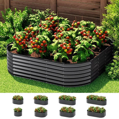 9 in 1 Galvanised Steel Raised Garden Bed (210x80x45cm)
