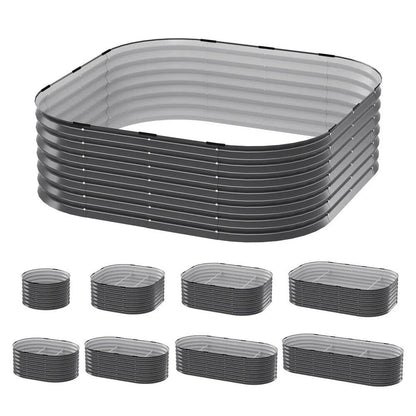 9 in 1 Galvanised Steel Raised Garden Bed (210x80x45cm)