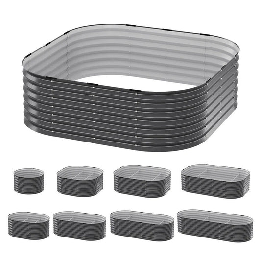 9 in 1 Galvanised Steel Raised Garden Bed (210x80x45cm)