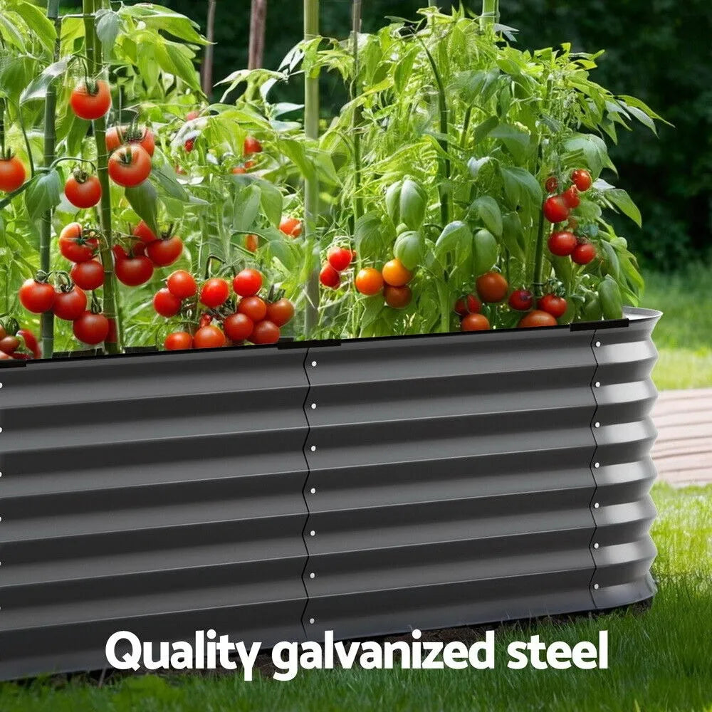 9 in 1 Galvanised Steel Raised Garden Bed (210x80x45cm)