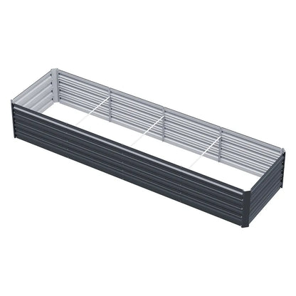 2 in 1 Rectangular Galvanised Steel Raised Garden Bed (240/320x80x45cm)