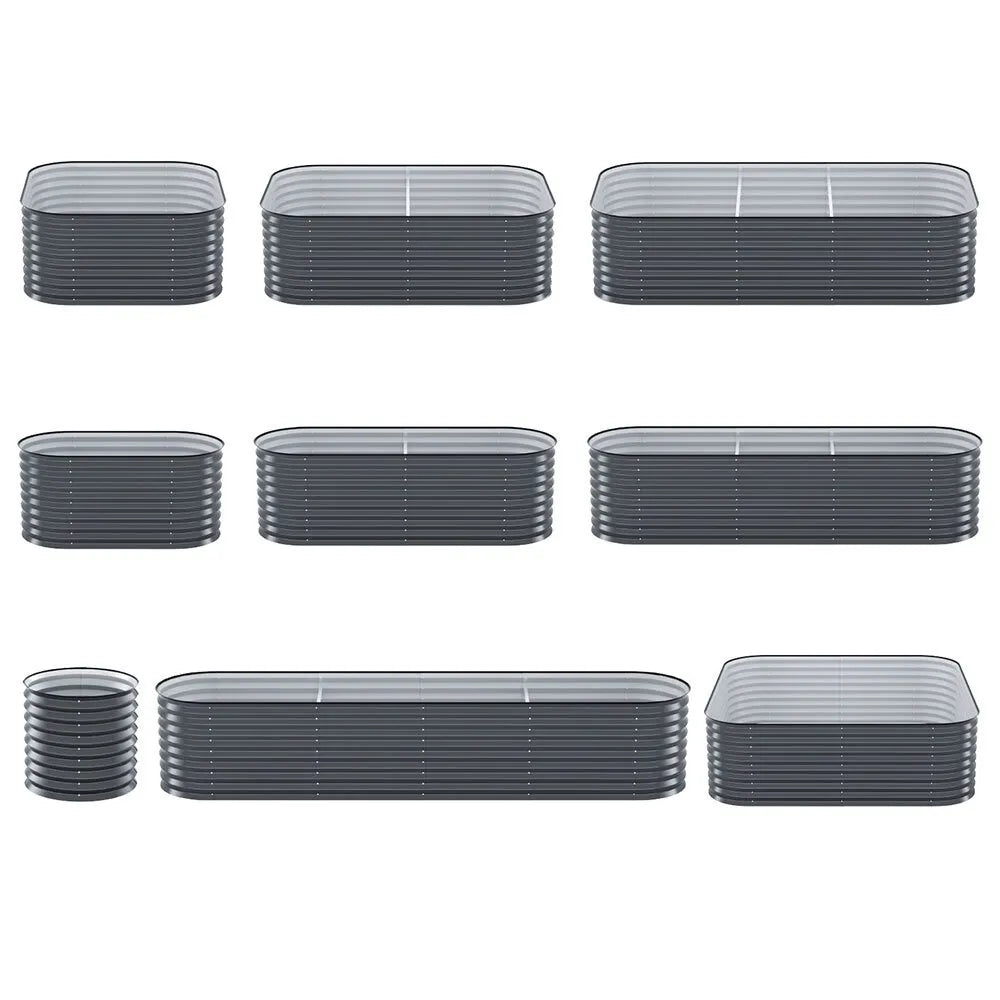 9 in 1 Galvanised Steel Raised Garden Bed (300x60x40/56)