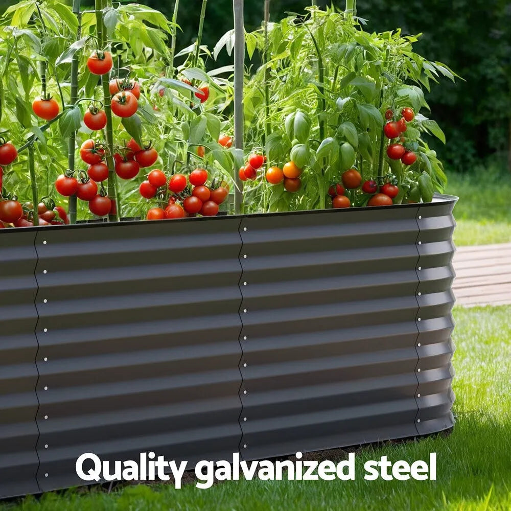 9 in 1 Galvanised Steel Raised Garden Bed (300x60x40/56)