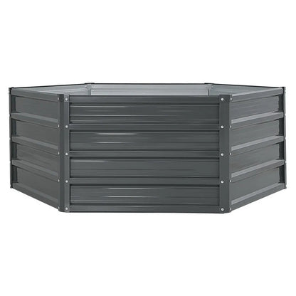 2x Galvanised Steel Raised Garden Beds (130x130x46cm)