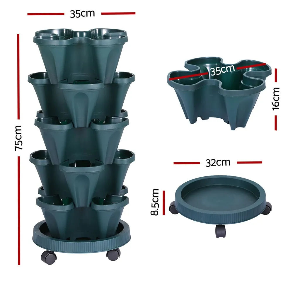 GreenRoots 5-Tier Vertical Planter with Auto-Drainage