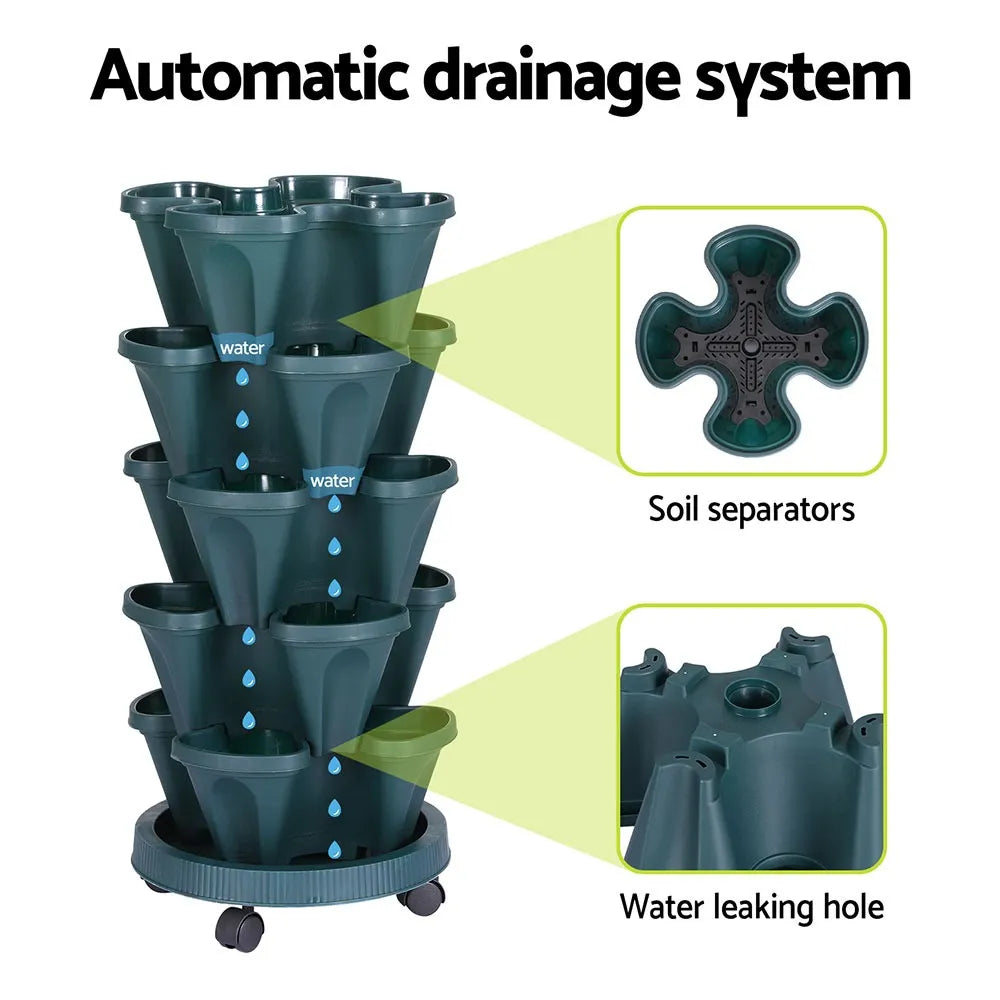 GreenRoots 5-Tier Vertical Planter with Auto-Drainage