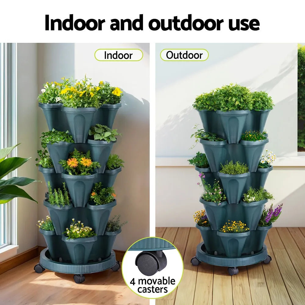 GreenRoots 5-Tier Vertical Planter with Auto-Drainage