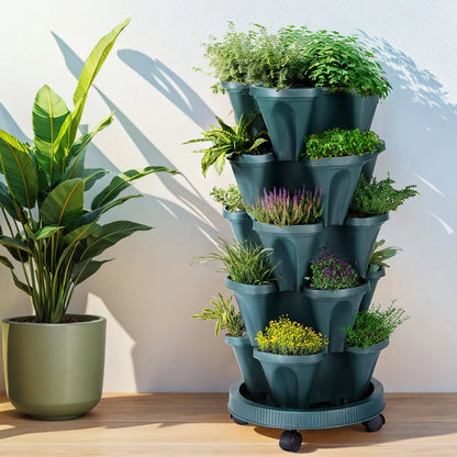 GreenRoots 5-Tier Vertical Planter with Auto-Drainage