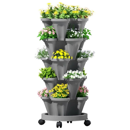 GreenRoots 5-Tier Vertical Planter with Auto-Drainage