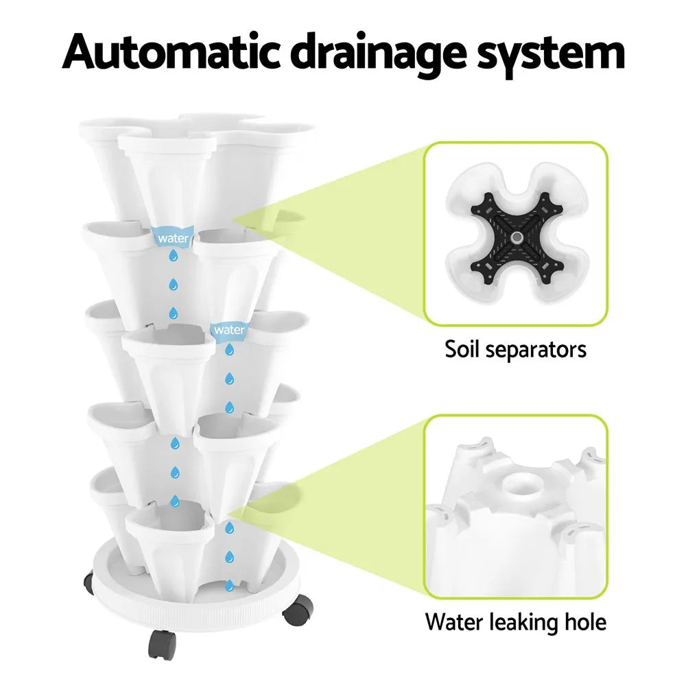 GreenRoots 5-Tier Vertical Planter with Auto-Drainage