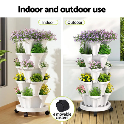 GreenRoots 5-Tier Vertical Planter with Auto-Drainage