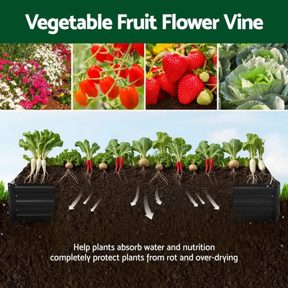 2 in 1 Galvanised Steel Raised Garden Bed (420x90x30cm)