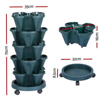 GreenRoots 5-Tier Vertical Planter with Auto-Drainage