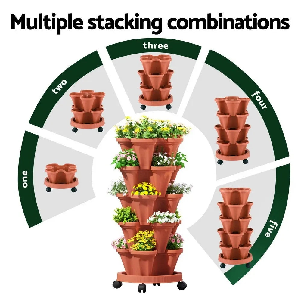 GreenRoots 5-Tier Vertical Planter with Auto-Drainage