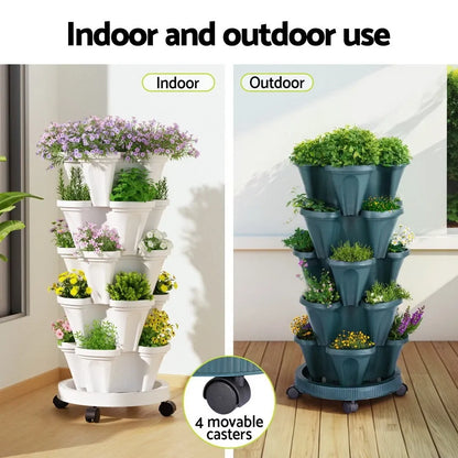 GreenRoots 5-Tier Vertical Planter with Auto-Drainage
