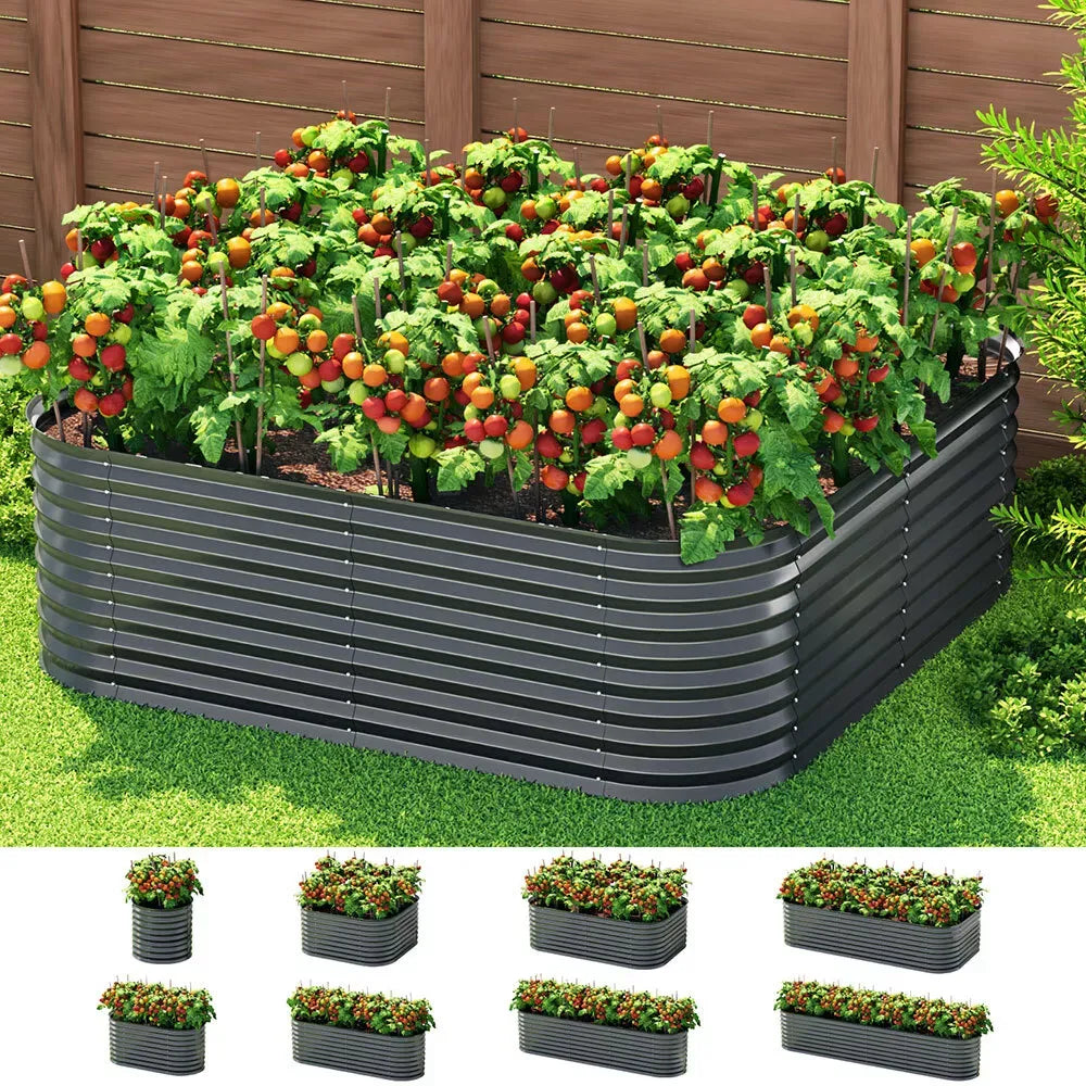 9 in 1 Galvanised Steel Raised Garden Bed (300x60x40/56)